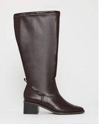 Simply Be - Block Heel Knee High Boot Ex Wide Sc - Lyst