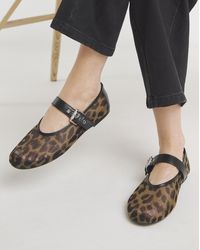 Simply Be - Net Mesh Mary Jane Ballerina Exwide - Lyst