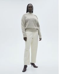 Mango - Creme High Neck Sweater - Lyst