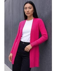 Roman - Roman Longline Stretch Ribbed Cardigan - Lyst