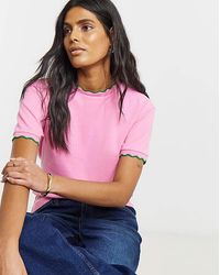 Simply Be - Ribbed Scallop T-Shirt - Lyst