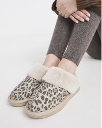 Simply Be - Faux Fur Lined Suede Mule Slipper Wide - Lyst