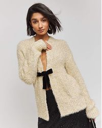 Simply Be - Tinsel Tie Front Bow Cardigan - Lyst