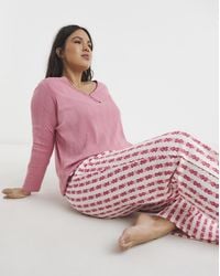 Pretty Secrets - Pointelle Henley Top Heart Pyjama Set - Lyst