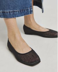 Simply Be - Mesh Embellished Ballet Flats Ex Wide - Lyst