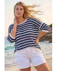 Roman Curve - Crochet Stripe Knit Top - Lyst