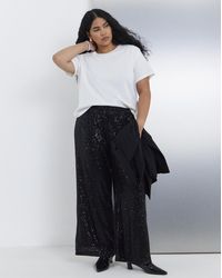Simply Be - Sequin Wide Leg Trouser - Lyst