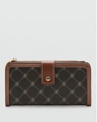 Mango - Large Wallet With Logo Print - Lyst