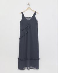 Simply Be - Charcoal Ruffle Cami Dress - Lyst