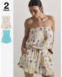 Simply Be - 2 Pack Value Bandeau Playsuits - Lyst