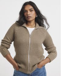 Simply Be - Chunky Zip Through Cardigan - Lyst