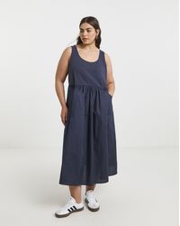 Simply Be - Jersey Poplin Mix Apron Dress - Lyst