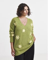 Simply Be - Sponge V Neck Flower Trim Tunic - Lyst
