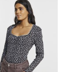 Simply Be - Square Neck Ribbed Top - Lyst