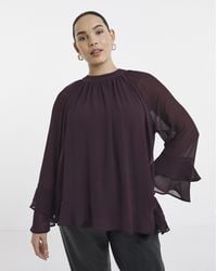Simply Be - Asymmetric Ruffle Blouse - Lyst