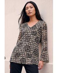 Roman - Roman Floral Printed Lace Stretch Top - Lyst
