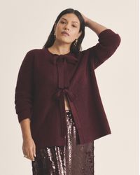 Simply Be - Tie Front Crew Neck Cardigan - Lyst