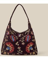 Monsoon - Hatti Velvet Shoulder Bag - Lyst