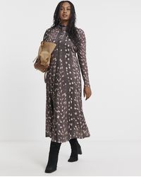 Simply Be - Seamed Mesh Midi Dress - Lyst