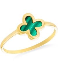 iJewel - 9Ct Clover Malachite Ring - Lyst