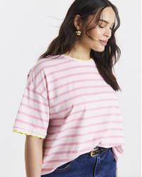Simply Be - Stripe Scallop Edge T-Shirt - Lyst