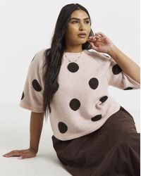 Simply Be - Large Polka Short Sleeve Jumper - Lyst