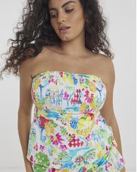 Simply Be - Shirred Detail Tankini Top - Lyst