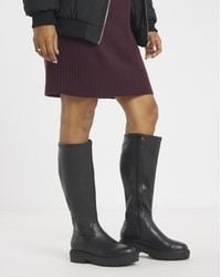 Simply Be - Chunky Knee High Boot Ex Wide Sc - Lyst