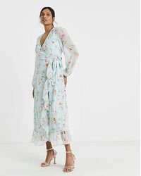 Vila - L/S Ankle Wrap Dress - Lyst