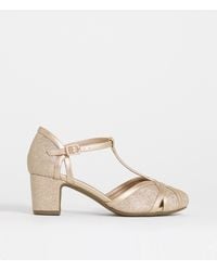 JD Williams - Low Block Heel T Bar Shoes Wide - Lyst