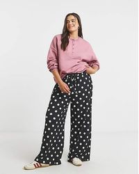 Simply Be - Jersey Textured Wide Leg Trousers - Lyst