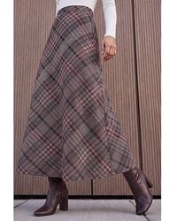 Roman - Roman Check Print Midi Skirt - Lyst