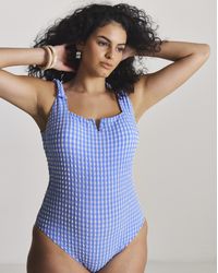 MAGISCULPT - Gingham Shoulder Tie Swimsuit - Lyst