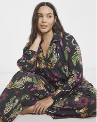 Simply Be - Button Through Plisse Lounge Set - Lyst