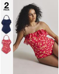 Simply Be - Value 2 Pack Swimsuits - Lyst