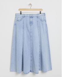 Simply Be - A Line Maxi Denim Skirt - Lyst