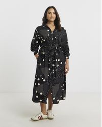 Simply Be - Print Viscose Midi Dress - Lyst
