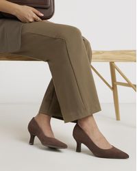 Heavenly Soles - Pointed Toe Kitten Heel Shoe Ex Wide - Lyst