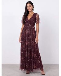 Anaya with love - Anaya Floral Print V Neck Maxi Dress - Lyst