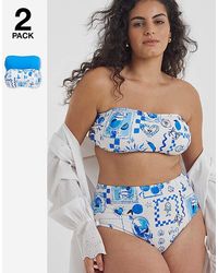 Simply Be - Value 2 Pack Bandeau Bikini Tops - Lyst