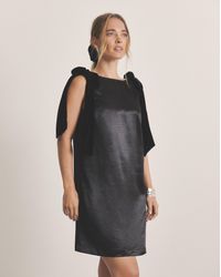 Simply Be - Satin Shift Dress With Bow Straps - Lyst