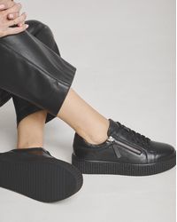 JD Williams - Side Zip Leather Trainer Ex Wide Fit - Lyst