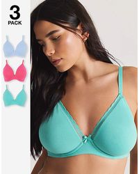 Pretty Secrets - 3 Pack Claire Cotton Wired Full Cup Bras - Lyst