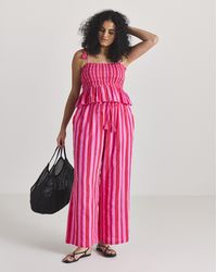 Beach To Beach - Stripe Beach Trouser And Top Coord - Lyst