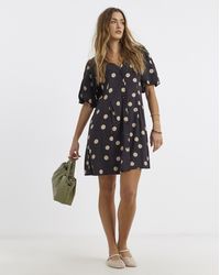 Simply Be - Printed Linen Button Up Shift Dress - Lyst