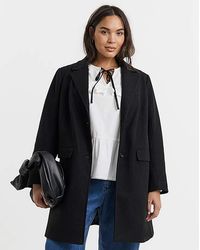 Simply Be - Short Faux Wool Coat - Lyst