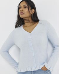 Simply Be - Frill V-Neck Cardigan - Lyst