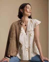 Julipa - Lace Trim Peplum Blouse - Lyst