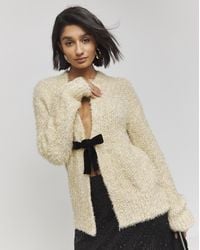 Simply Be - Tinsel Tie Front Bow Cardigan - Lyst