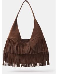 Accessorize - Fringe Suede Shoulder Bag - Lyst